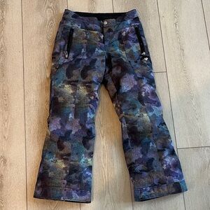 Obermeyer Teen Camouflage Snow Pants - Blue purple and Black
